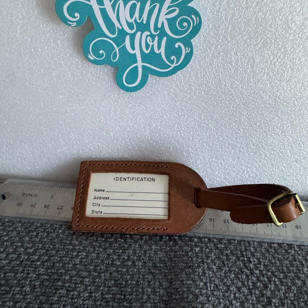 Classic Brown Leather ID Tag